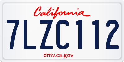 CA license plate 7LZC112