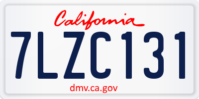 CA license plate 7LZC131