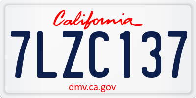 CA license plate 7LZC137