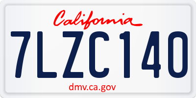 CA license plate 7LZC140
