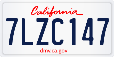 CA license plate 7LZC147