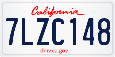 CA license plate 7LZC148