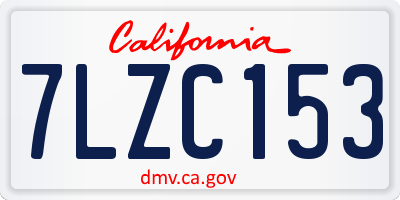 CA license plate 7LZC153