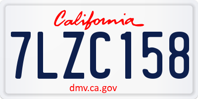 CA license plate 7LZC158