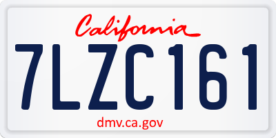 CA license plate 7LZC161