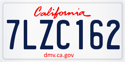 CA license plate 7LZC162