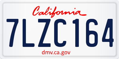 CA license plate 7LZC164