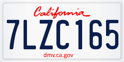 CA license plate 7LZC165