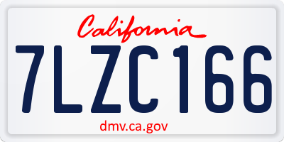 CA license plate 7LZC166