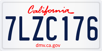 CA license plate 7LZC176