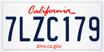 CA license plate 7LZC179