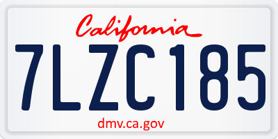 CA license plate 7LZC185