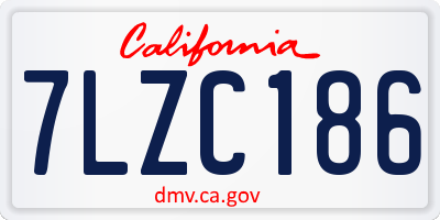 CA license plate 7LZC186