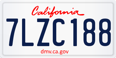 CA license plate 7LZC188