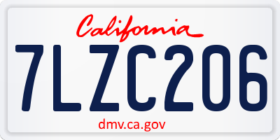 CA license plate 7LZC206