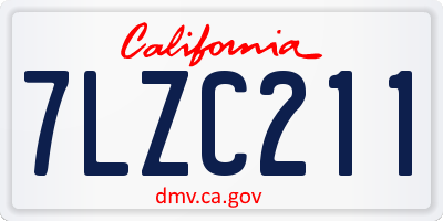 CA license plate 7LZC211