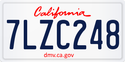 CA license plate 7LZC248