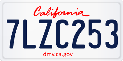 CA license plate 7LZC253