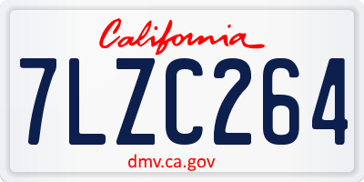 CA license plate 7LZC264