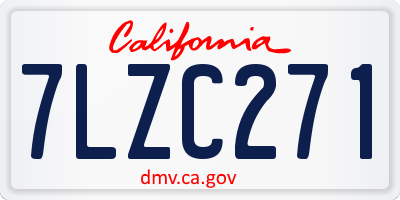 CA license plate 7LZC271