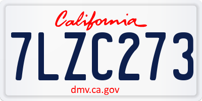 CA license plate 7LZC273