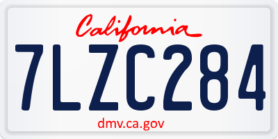CA license plate 7LZC284