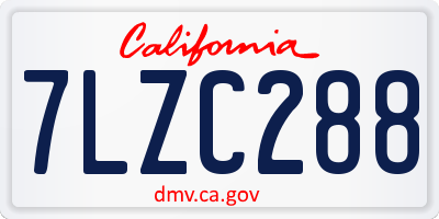 CA license plate 7LZC288