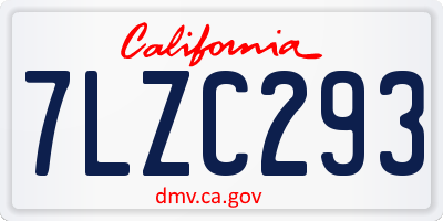 CA license plate 7LZC293