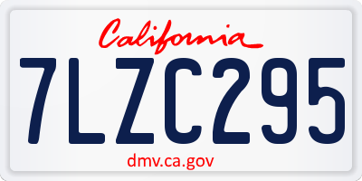 CA license plate 7LZC295