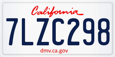 CA license plate 7LZC298