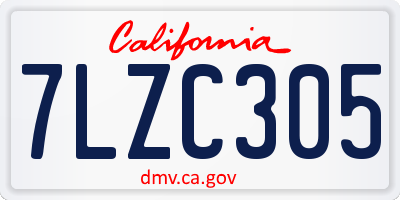 CA license plate 7LZC305