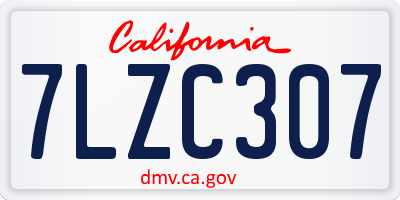 CA license plate 7LZC307