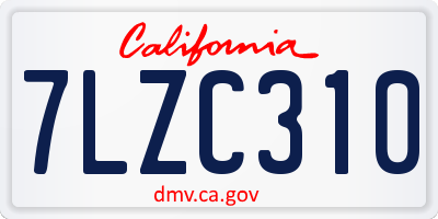 CA license plate 7LZC310