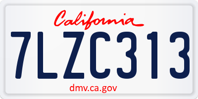 CA license plate 7LZC313