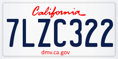CA license plate 7LZC322