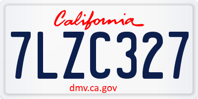 CA license plate 7LZC327