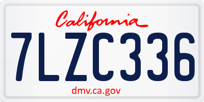 CA license plate 7LZC336