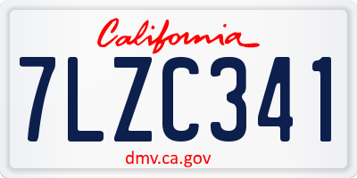 CA license plate 7LZC341