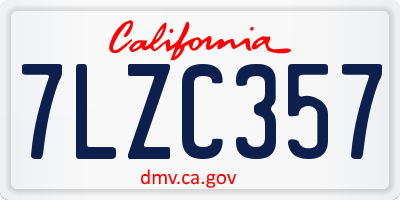 CA license plate 7LZC357