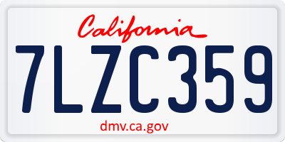 CA license plate 7LZC359