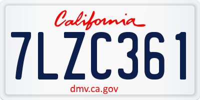 CA license plate 7LZC361