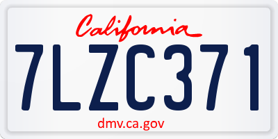 CA license plate 7LZC371