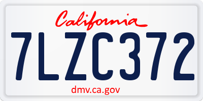CA license plate 7LZC372