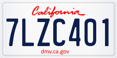 CA license plate 7LZC401