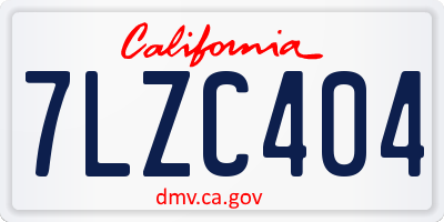 CA license plate 7LZC404