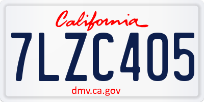 CA license plate 7LZC405