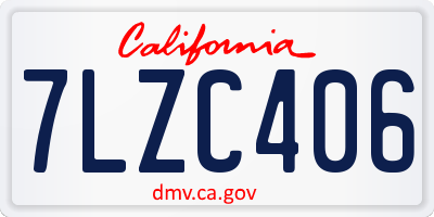 CA license plate 7LZC406