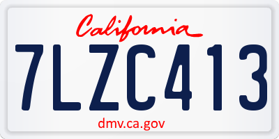 CA license plate 7LZC413