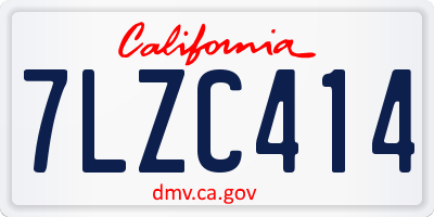 CA license plate 7LZC414