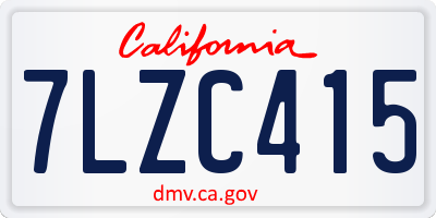 CA license plate 7LZC415